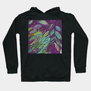 Watercolor Leaves in Purple Teal Blue Gold Hoodie